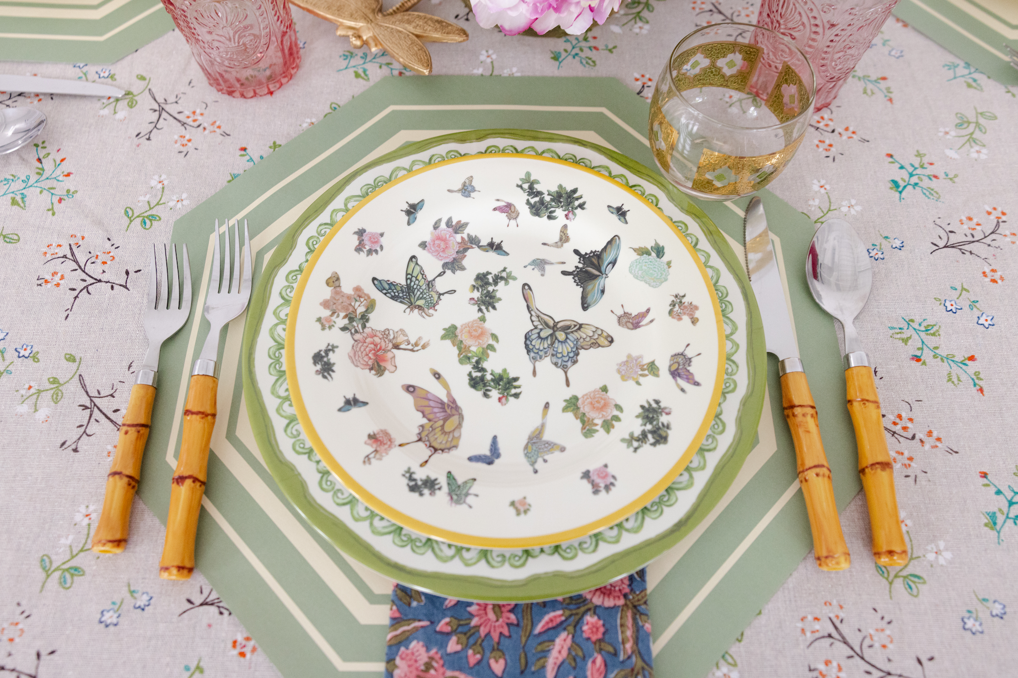 Butterfly Gardens 11” Melamine Dinner Plates, Set of 4