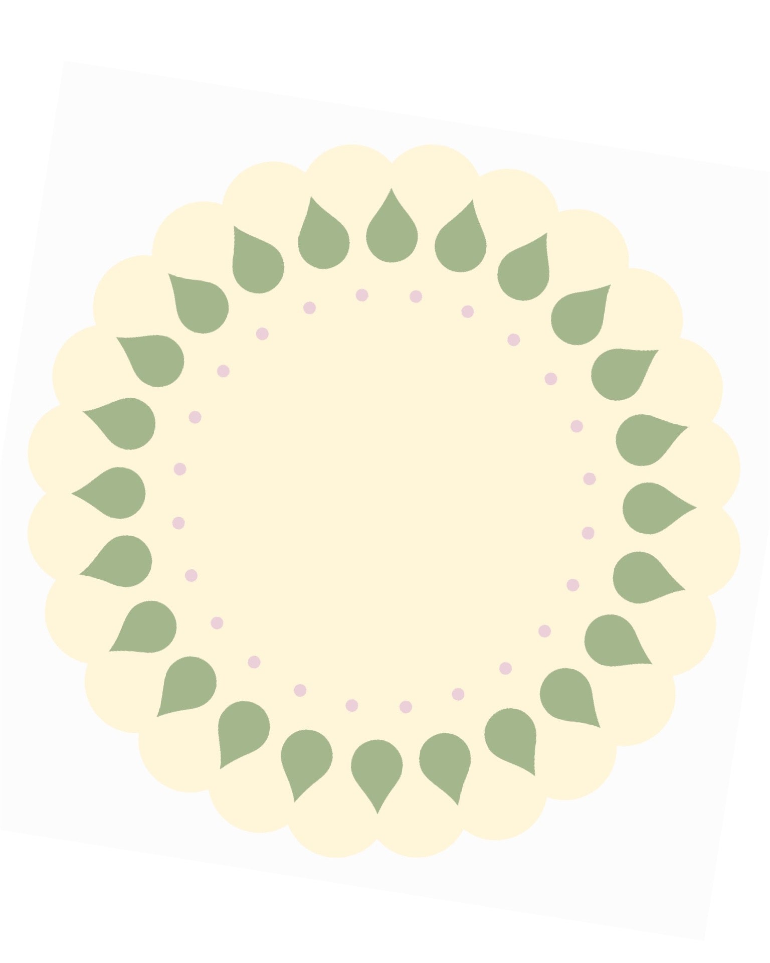 Heritage Scallop Placemat - Sage Green