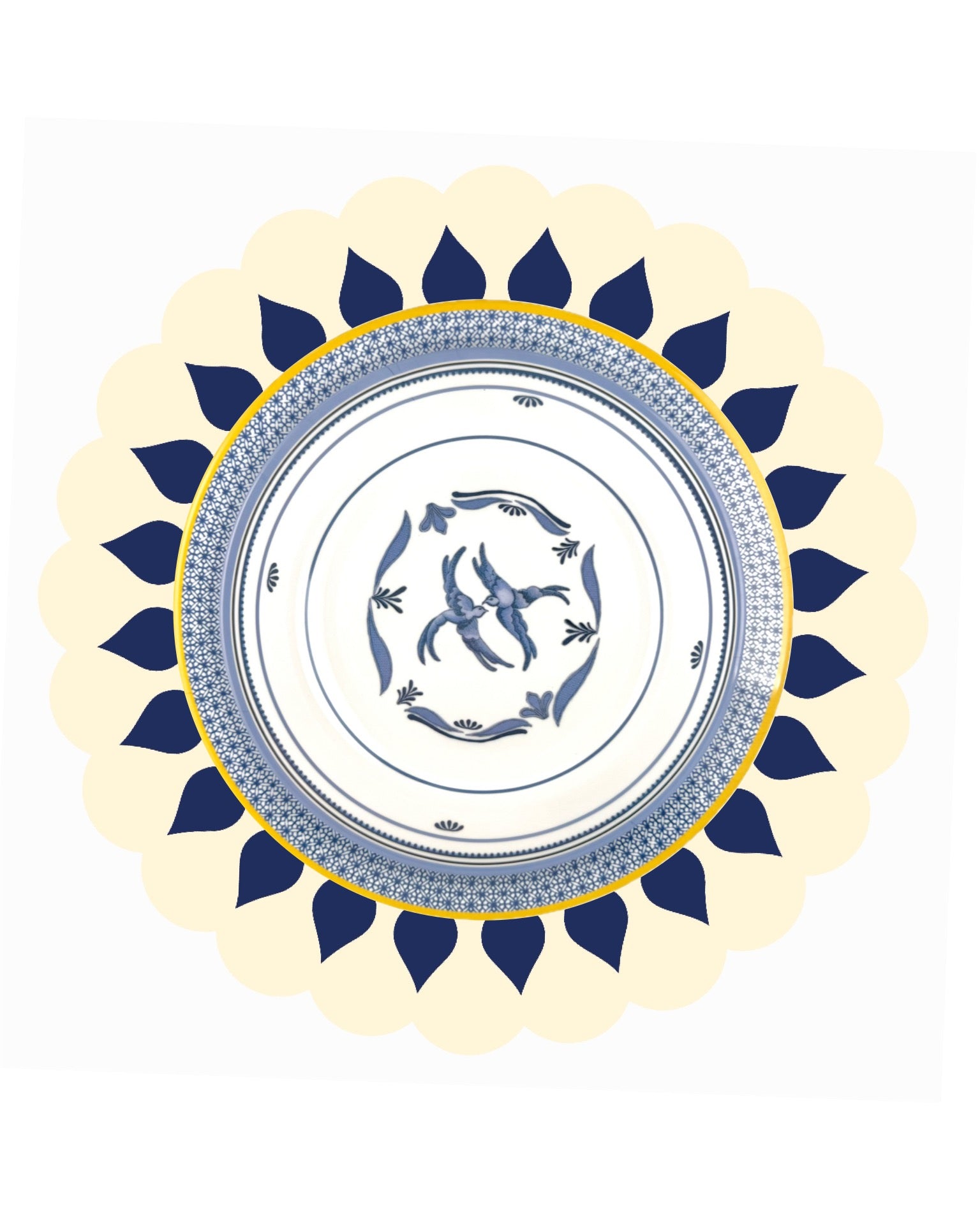 Dutch Blue 9” Melamine Salad Plates, Set of 4