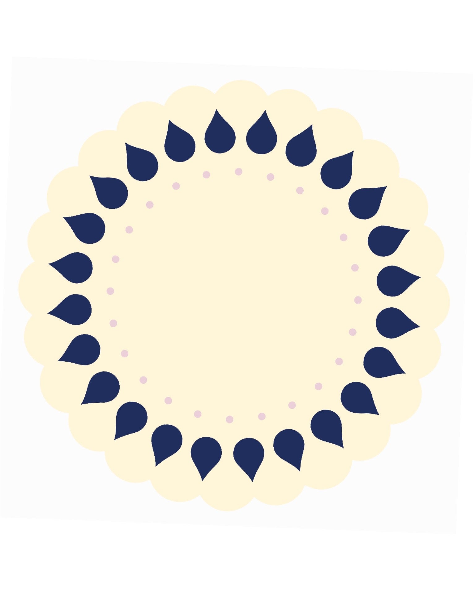 Heritage Scallop Placemat - Navy
