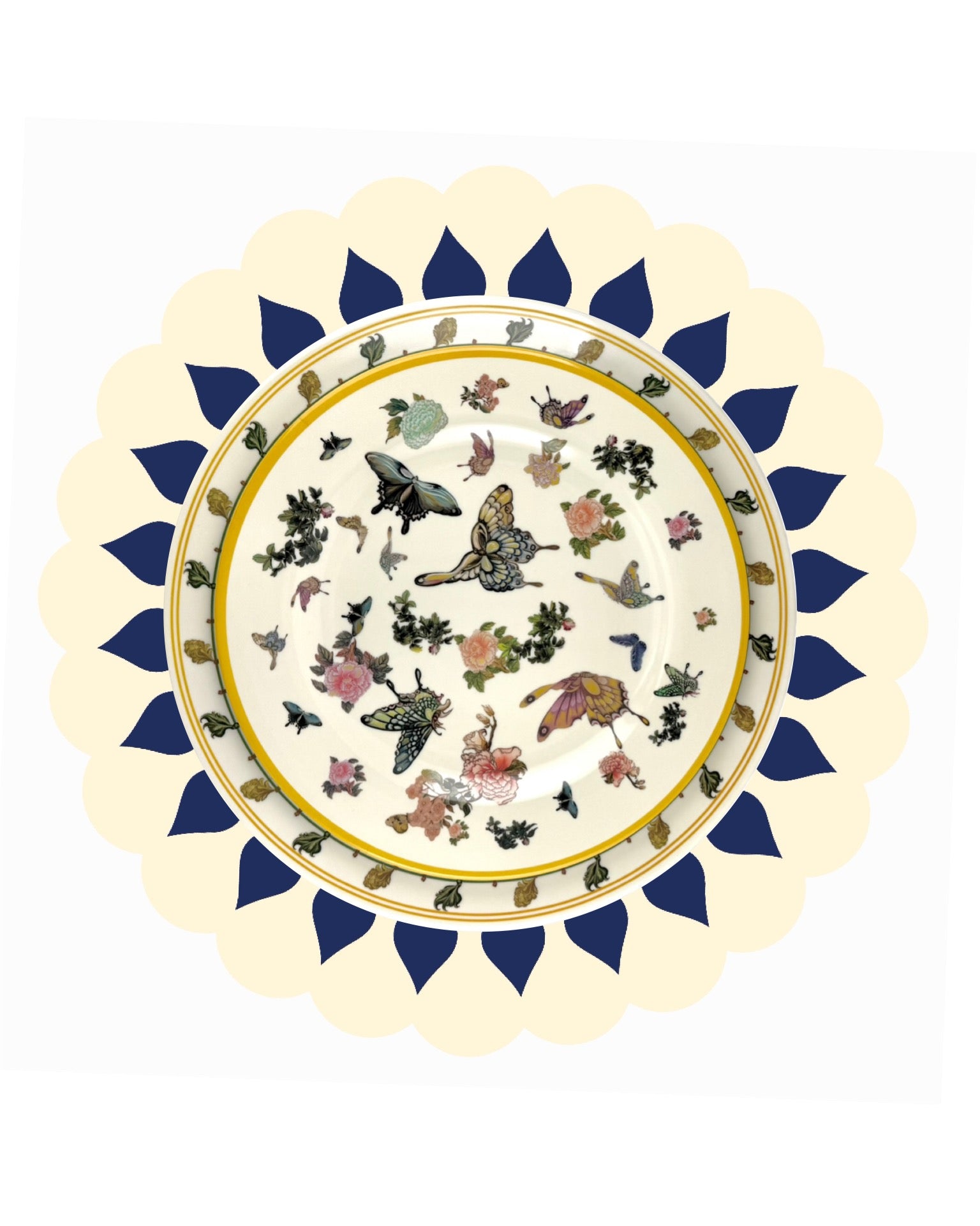 Heritage Scallop Placemat - Navy