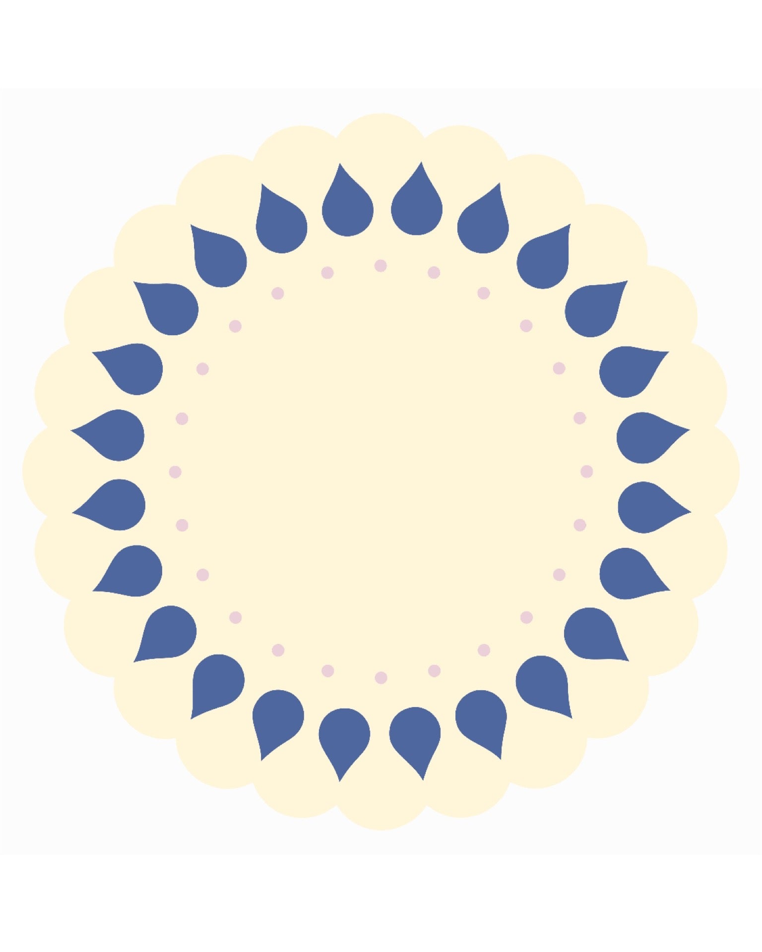 Heritage Scallop Placemat - Cornflower Blue