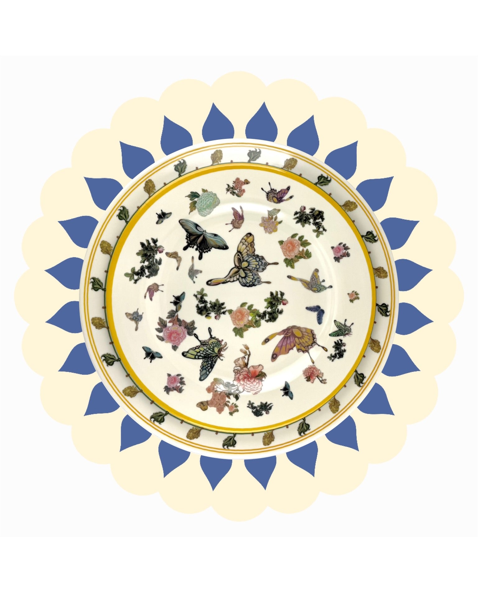 Heritage Scallop Placemat - Cornflower Blue