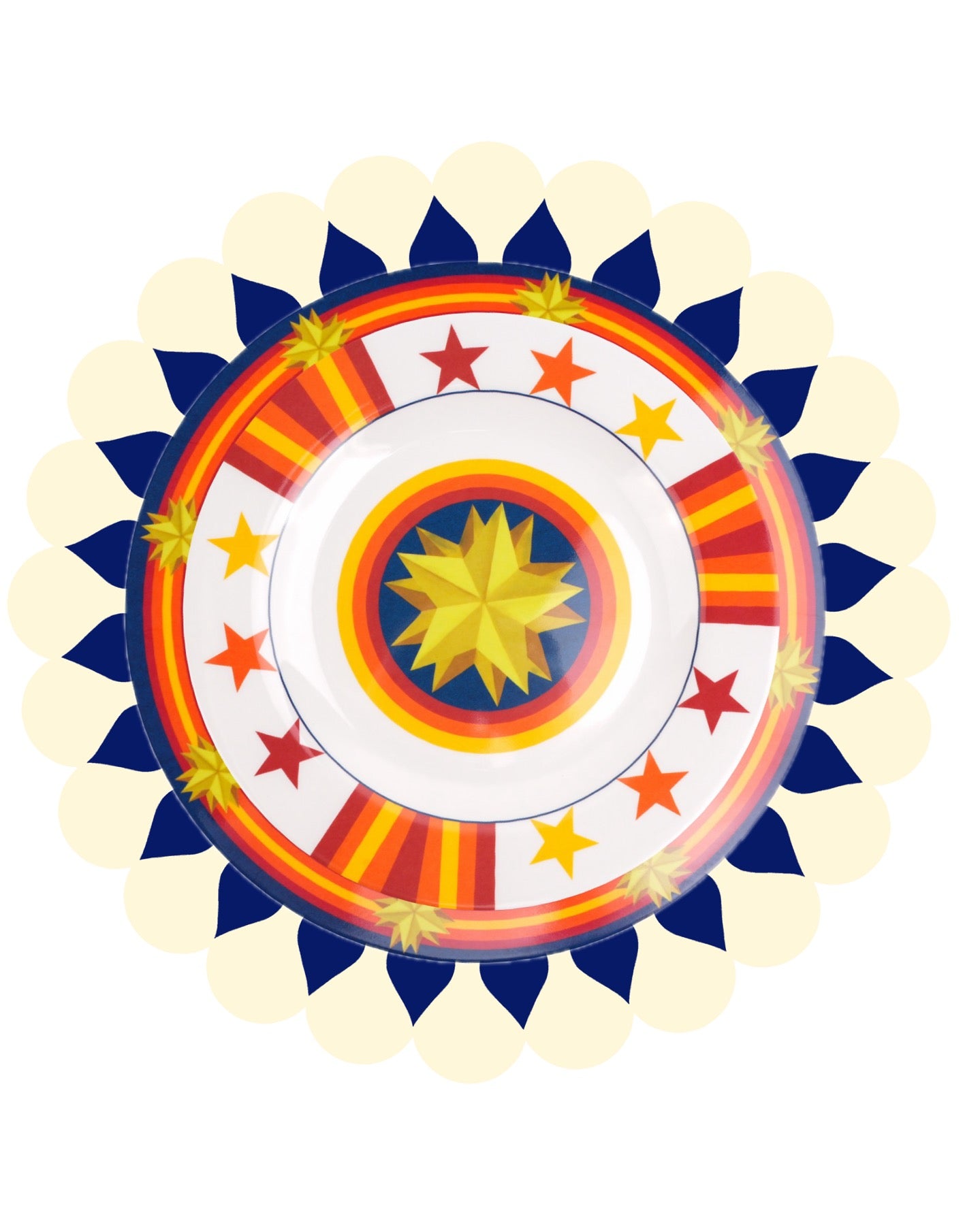 Orange & Blue Legacy 11" Melamine Dinner Plates, Set of 4