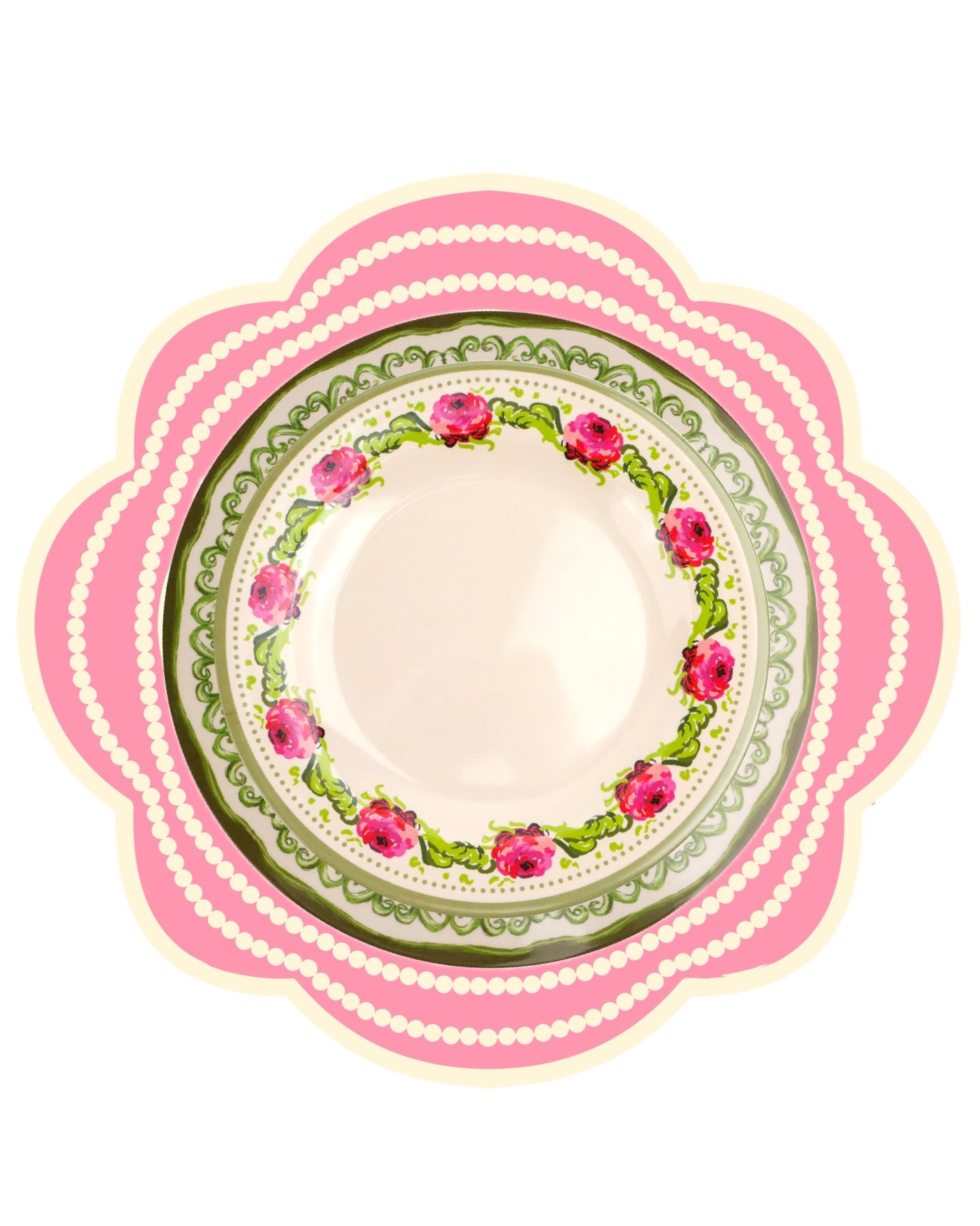 Verdant Peonies 9” salad plates, Set of 4