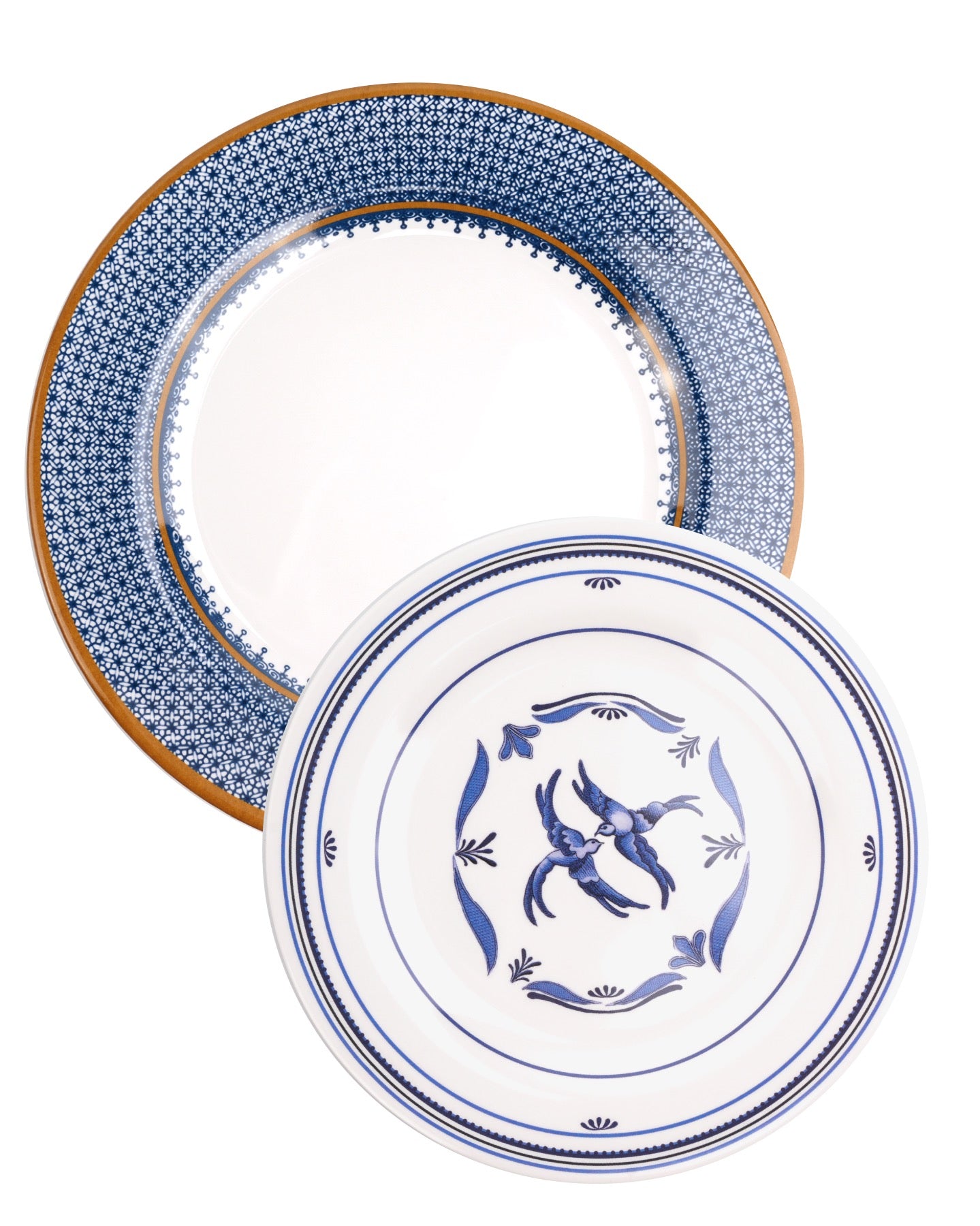 Dutch Blue 11” Melamine Dinner Plates, Set of 4