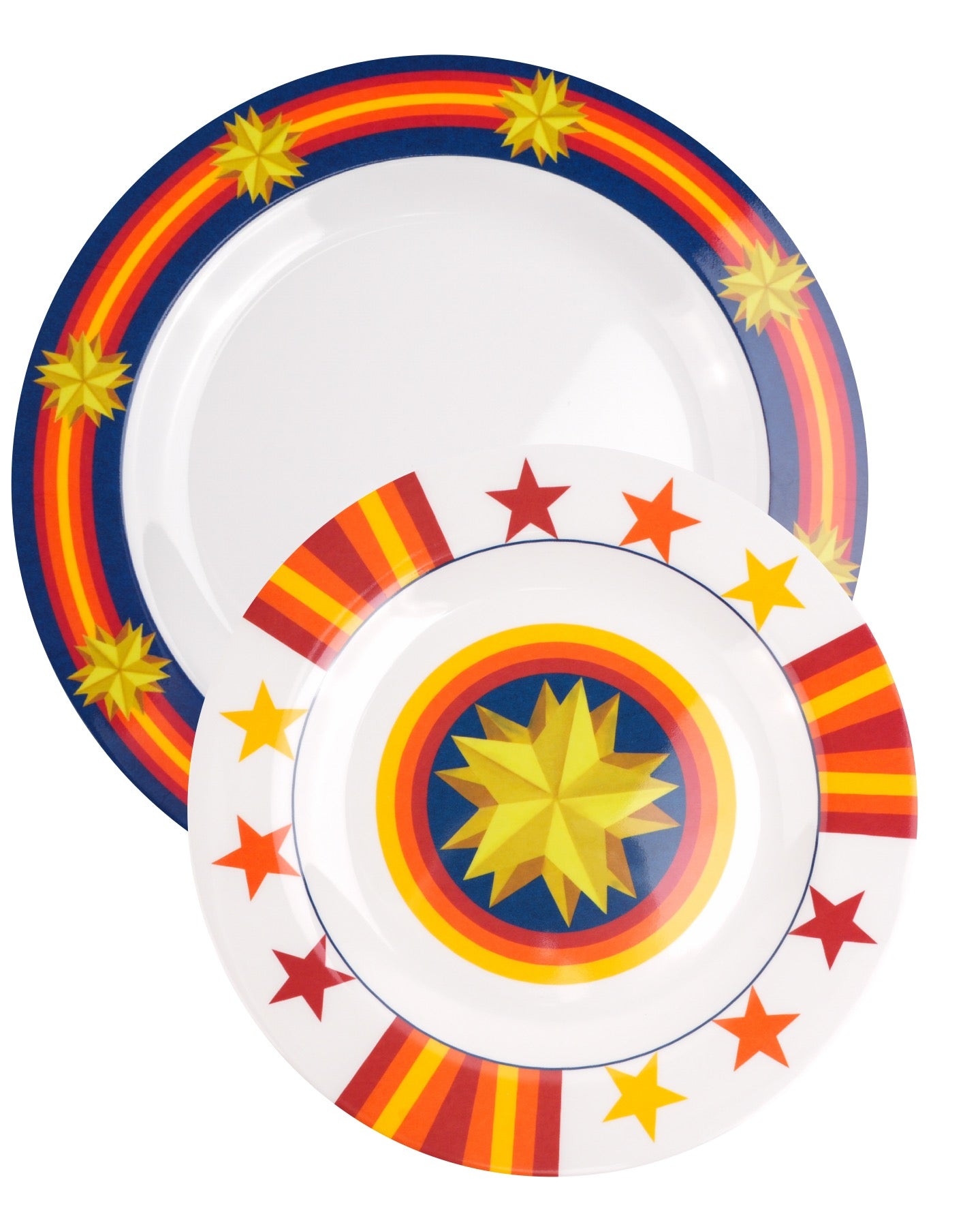 Orange & Blue Legacy 9” Melamine Salad Plates, Set of 4