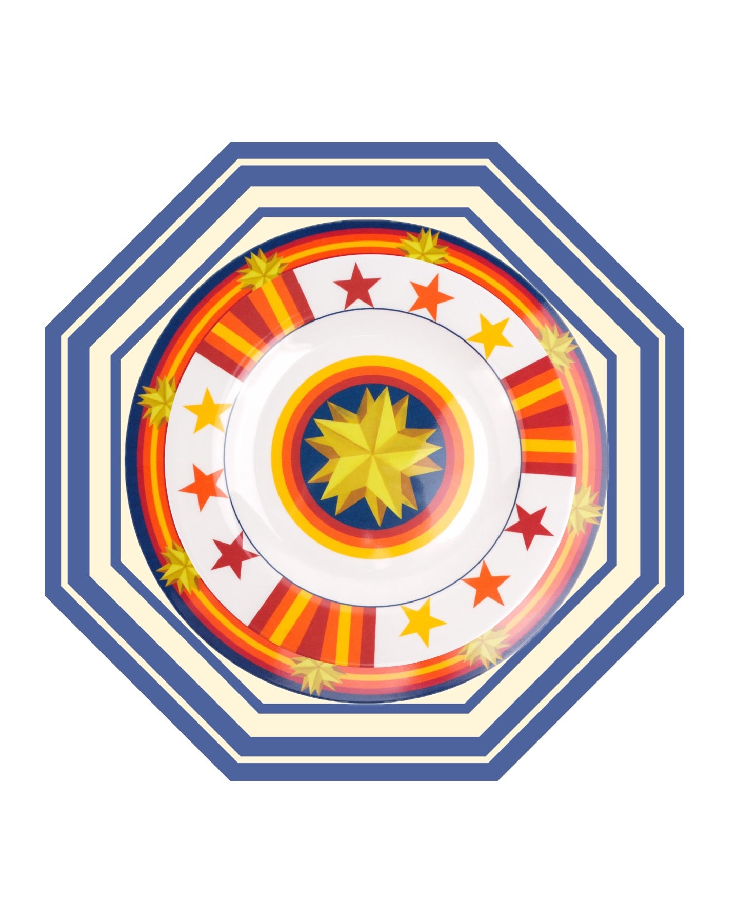 Orange & Blue Legacy 9” Melamine Salad Plates, Set of 4